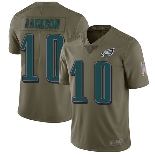 Men Philadelphia Eagles #10 DeSean Jackson Limited Olive 2017 Salute to Service Football NFL Jersey